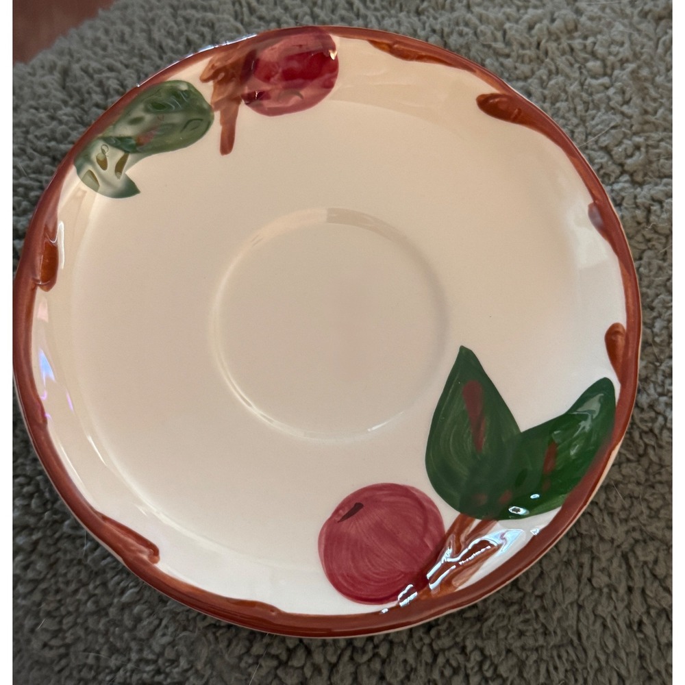 Vintage Franciscan Hand Painted Apple Fruit Ceramic Saucer‎ Plate